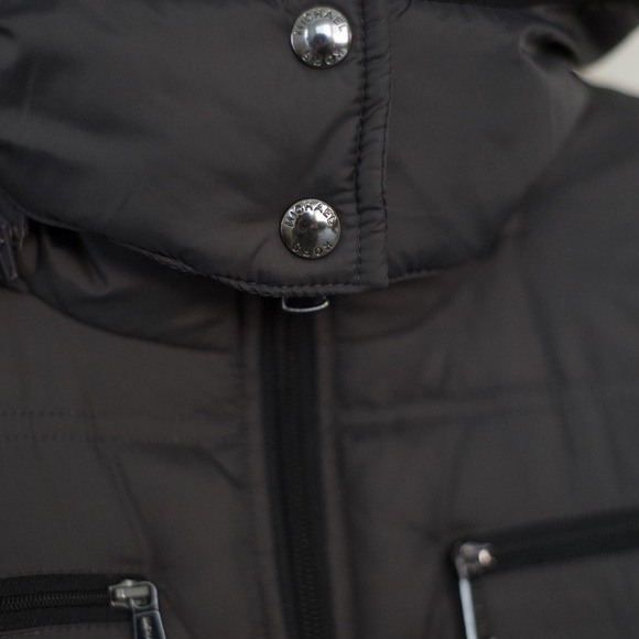 MICHAEL Michael Kors Detachable Hooded Down/Feather Maxi Puffer Gray Jacket XS - Picture 10 of 16